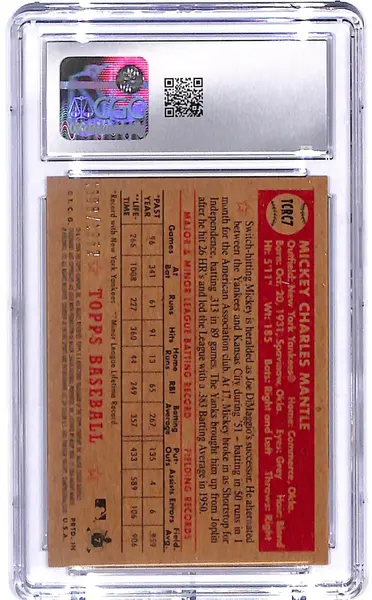 2006 Mickey Mantle Topps '52 - #TCRC7 Chrome Rookie Cards #1608/1952 CGC 8