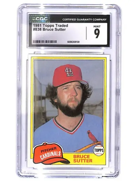 1981 Topps Traded - Bruce Sutter #838 CGC 9 (HOF) St. Louis Cardinals Pitcher