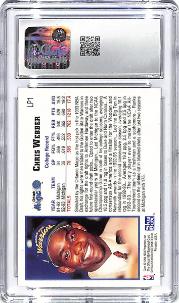 1993-94 Chris Webber Hoops Draft Redemption #LP1 CGC Mint 9