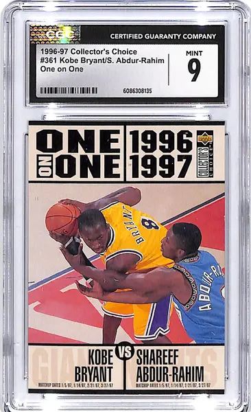 1996-97 Collector's Choice Kobe Bryant Shareef Abdur-Rahim One on One Rookie RC CGC 9