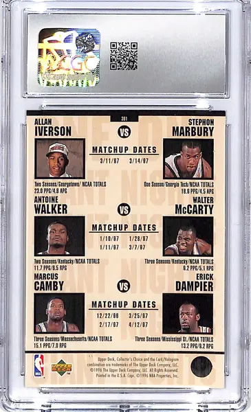 1996-97 Collector's Choice Kobe Bryant Shareef Abdur-Rahim One on One Rookie RC CGC 9