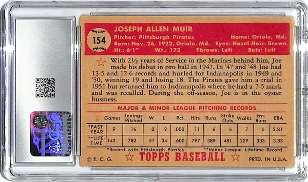1952 Joe Muir Topps #154 CGC Very Good 3