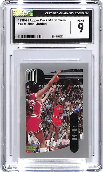 1998-99 Upper Deck MJ Stickers Michael Jordan #15 CGC 9 Bulls