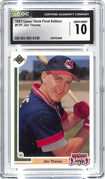 1991 Upper Deck Final Edition Jim Thome Rookie RC #17F CGC 10 Indians