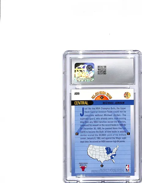 1992-93 Upper Deck Michael Jordan All Division Team CGC 9 Bulls