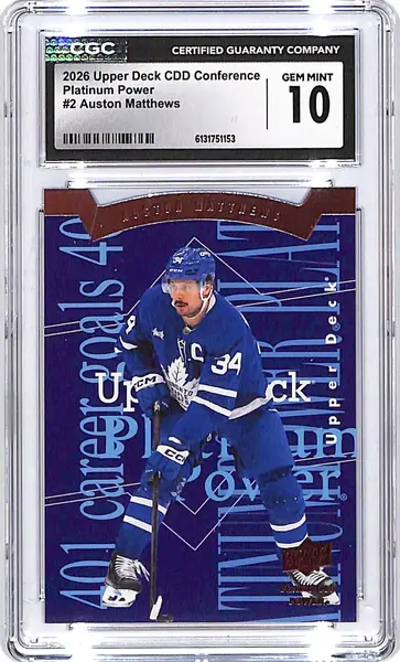 2026 Upper Deck CDD Conference Auston Matthews Platinum Power CGC 10