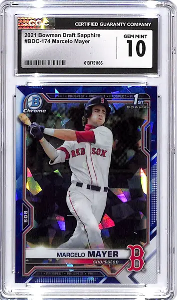 2021 Bowman Draft Sapphire Marcelo Mayer Rookie RC CGC 10 Red Sox