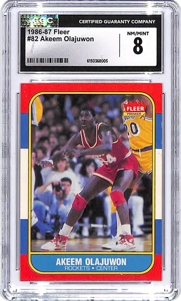 1986-87 Fleer Akeem Olajuwon #82 CGC 8 Rockets