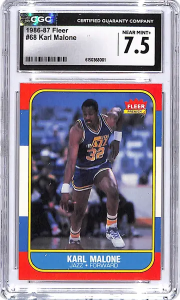 1986-87 Fleer Karl Malone #68 CGC 7.5 Jazz