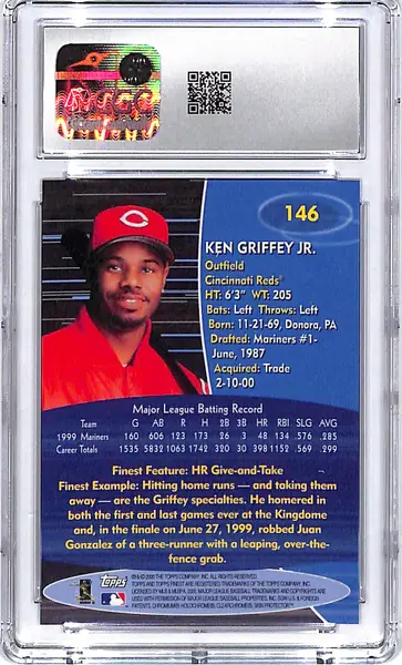 2000 Topps Finest Ken Griffey Jr #146 CGC 10 Reds