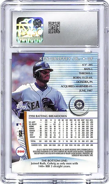 1999 Stadium Club Ken Griffey Jr #200 CGC 9.5 Mariners