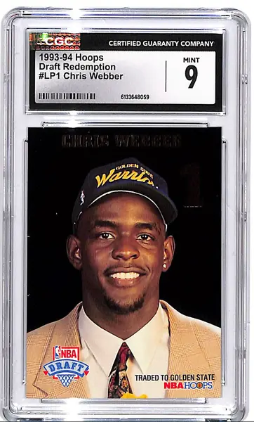 1993-94 Hoops Chris Webber Draft Redemption CGC 9 Warriors