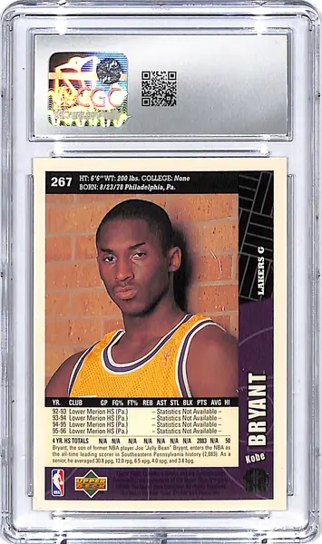 1996-97 Collector's Choice Kobe Bryant Rookie RC #267 CGC 9 Lakers