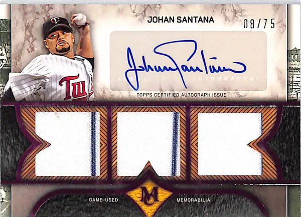 2025 Topps Museum Collection Johan Santana Auto Autograph Patch Jersey /75 Twins