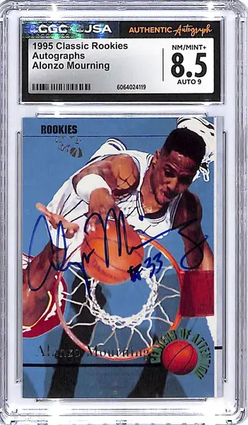 1995 Classic Rookie Alonzo Mourning Auto Autograph RC /2550 CGC 8.5 Authentic