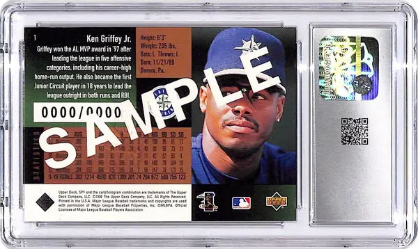 1998 SPx Finite Ken Griffey Jr Sample CGC 6 Mariners