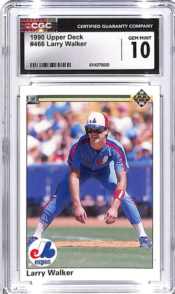 1990 Upper Deck Larry Walker #466 CGC 10 Expos