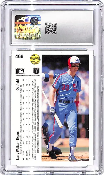 1990 Upper Deck Larry Walker #466 CGC 10 Expos