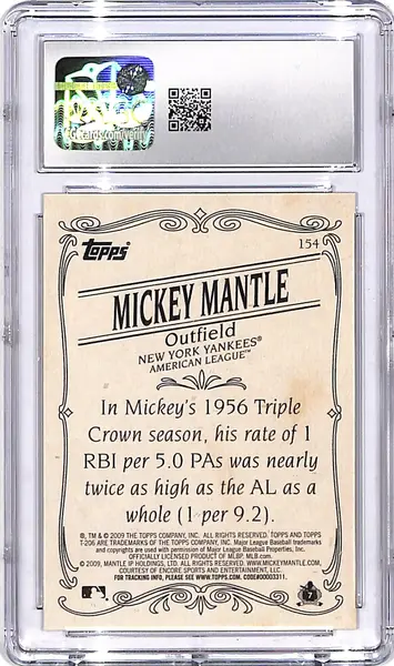 2009 Topps 206 Mickey Mantle CGC 9.5 #154 Yankees