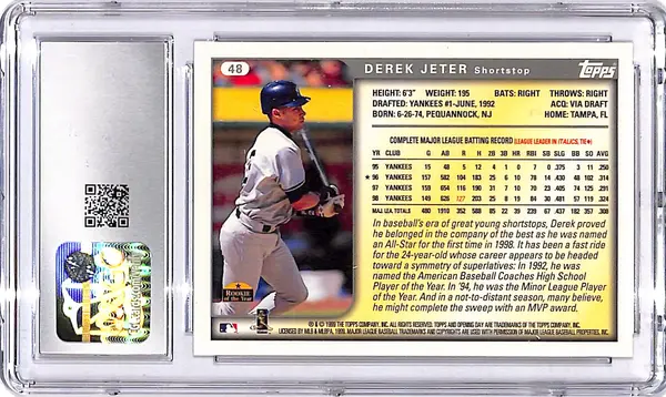 1999 Topps Opening Day Derek Jeter #48 CGC 10 Yankees