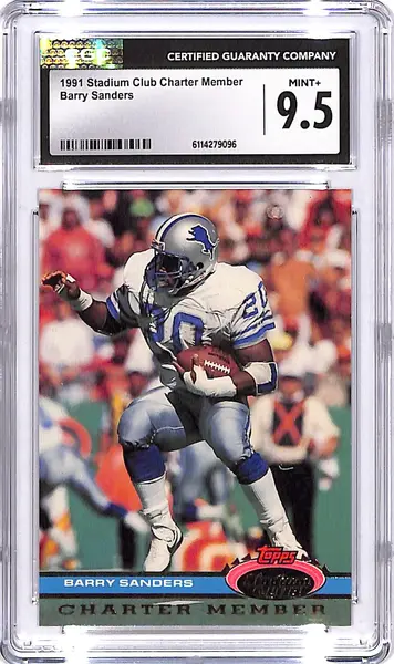 1991 Stadium Club Charter Member Barry Sanders CGC 9.5 Lions