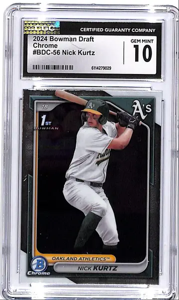 2024 Bowman Chrome Draft Nick Kurtz Rookie RC CGC 10 Athletics