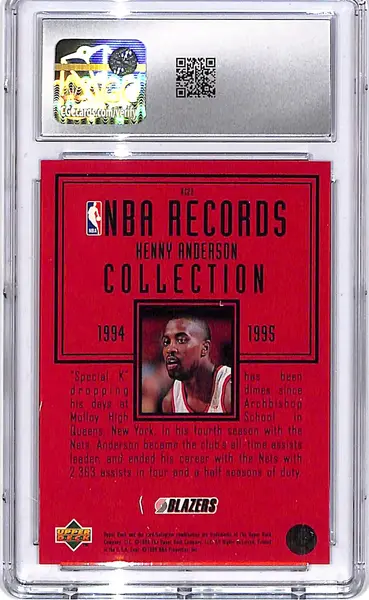 1997-98 Upper Deck Kenny Anderson Records Collection CGC 6.5 Trail Blazers