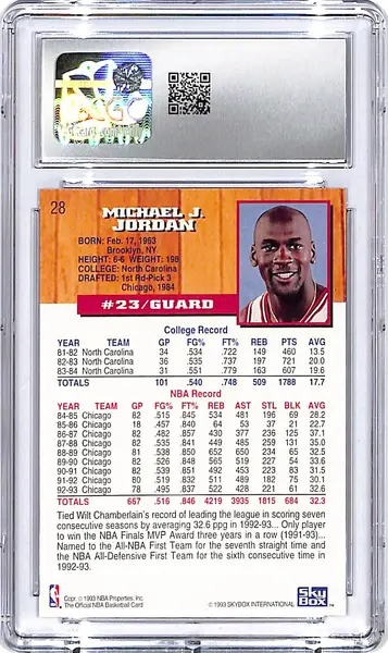 1993-94 Hoops Michael Jordan #28 CGC 9 Bulls