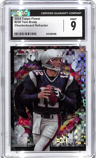 2024 Topps Finest Tom Brady Checkerboard Refractor CGC 9 Patriots