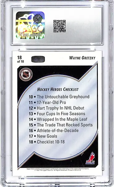 1992-93 Upper Deck Wayne Gretzky Heroes #18 CGC 9.5
