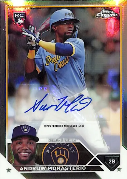 2023 Topps Chrome Andruw Monasterio Auto Autograph Rookie RC Refractor /499 Brewers