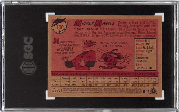 2008 Topps Mickey Mantle National Convention #150 SGC 10 Yankees