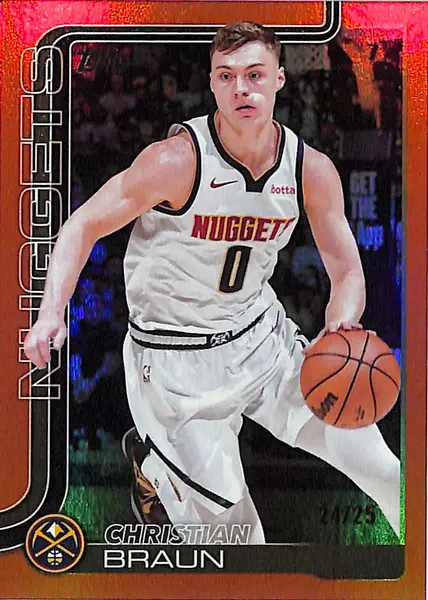 2025-26 Topps Christian Braun Orange Foil /25 Nuggets