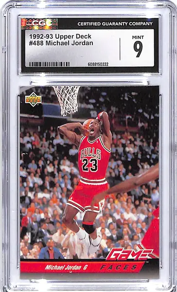 1992-93 Upper Deck Michael Jordan Game Faces #488 CGC 9 Bulls