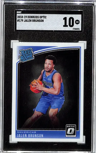 2018-19 Donruss Optic Jalen Brunson Rated Rookie RC #179 SGC 10 Mavericks