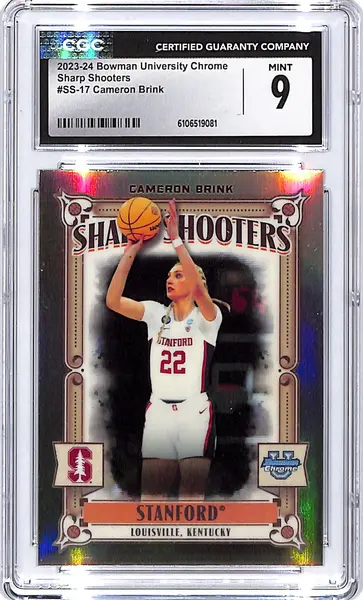 2023-24 Bowman Chrome University Cameron Brink Sharp Shooters #17 CGC 9 Rookie