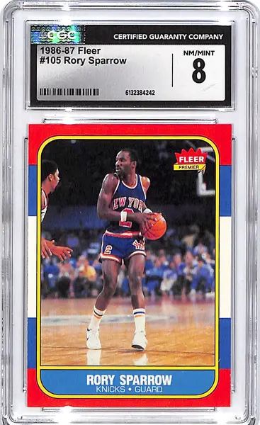 1986-87 Fleer Rory Sparrow #105 CGC 8 Knicks