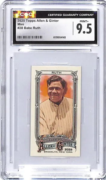 2025 Topps Allen and Ginter Babe Ruth Mini #28 CGC 9.5 Yankees