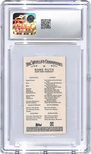 2025 Topps Allen and Ginter Babe Ruth Mini #28 CGC 9.5 Yankees