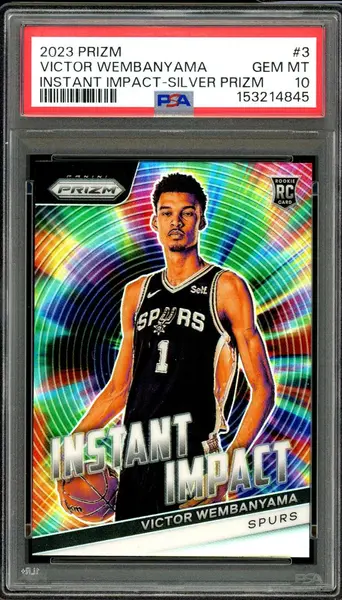 Victor Wembanyama Rookie Card 2023-24 Prizm Instant Impact Silver #3 PSA 10