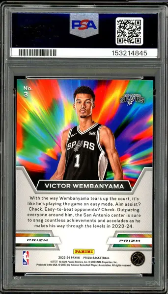 Victor Wembanyama Rookie Card 2023-24 Prizm Instant Impact Silver #3 PSA 10