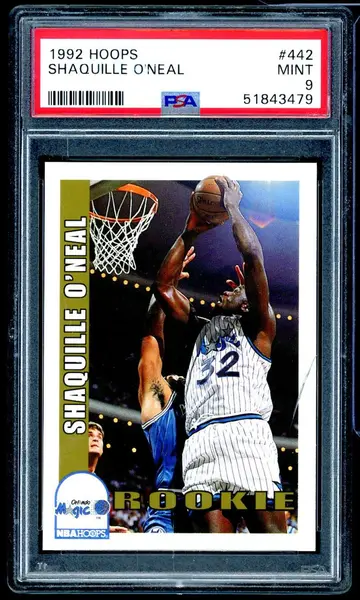 Shaquille O'Neal Rookie Card 1992-93 Hoops #442 PSA 9 (holder crack)