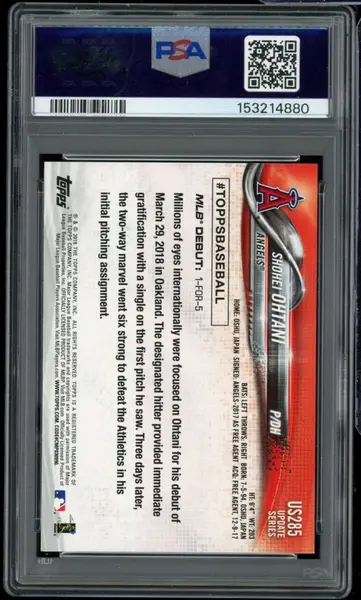 Shohei Ohtani Rookie Card 2018 Topps Update #US285 PSA 10