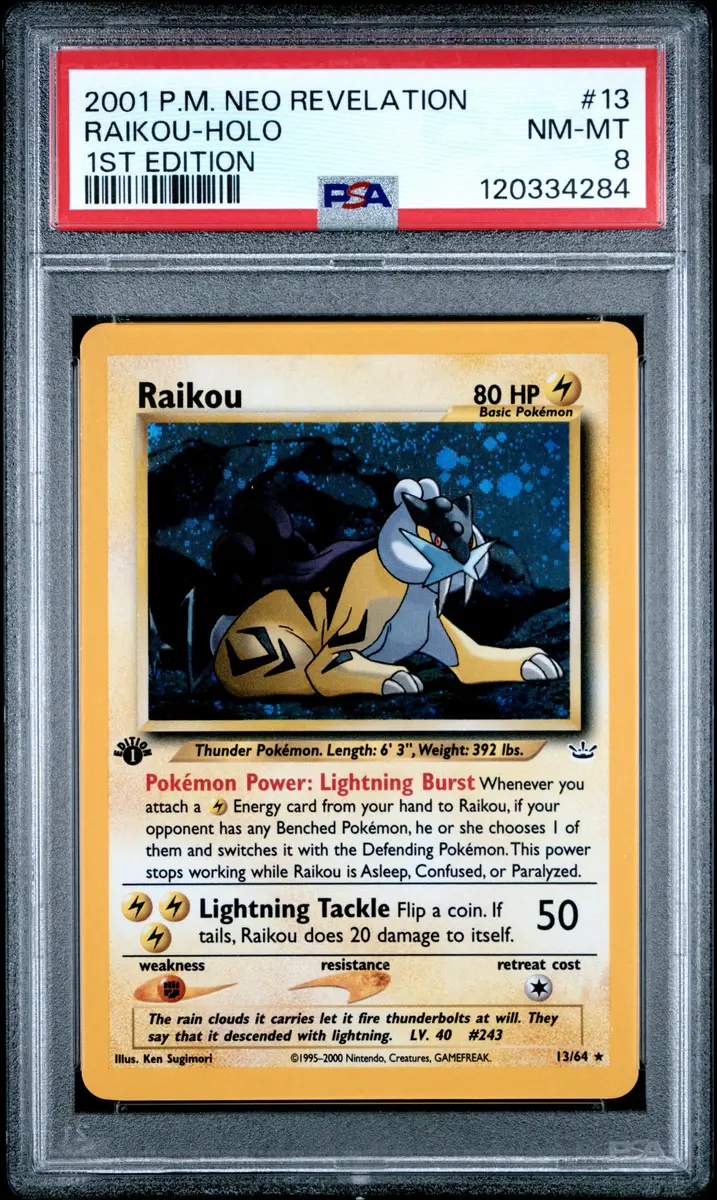 RAIKOU-HOLO | 2001 POKEMON NEO REVELATION 13 | 1ST EDITION | PSA