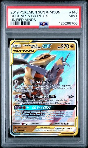 2019 POKEMON SUN & MOON UNIFIED MINDS #146 GRCHMP. & GRTN. GX UNIFIED MINDS