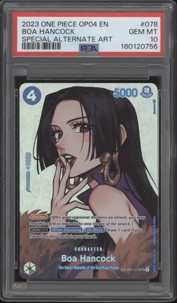Boa Hancock One Piece Card Game OP04 Special Alternate Art #078 PSA 10