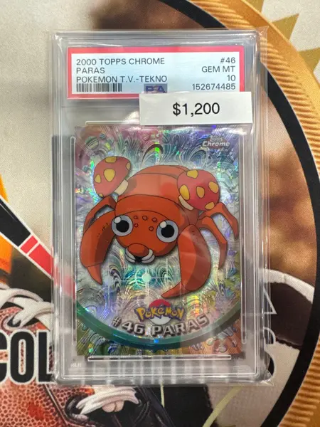 2000 Topps Chrome Pokemon Paras Pokemon TV Tekno PSA 10