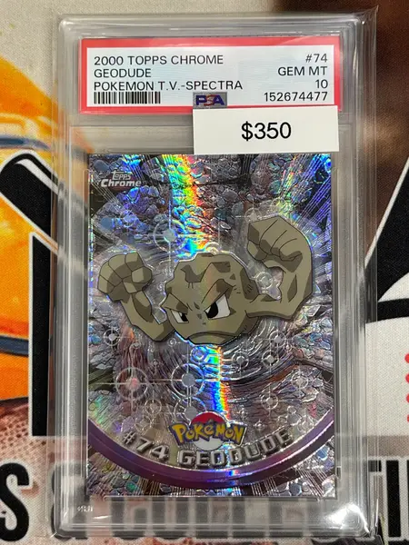 2000 Topps Chrome Pokémon Geodude Spectra Refractor PSA 10