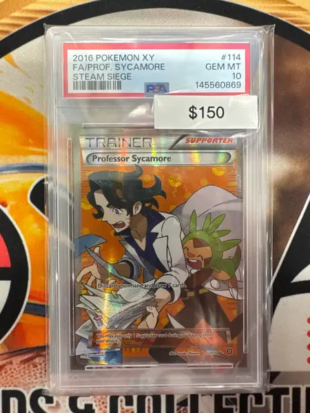 2016 Pokemon XY Full Art Professor Sycamore 114/114 Steam Siege PSA 10