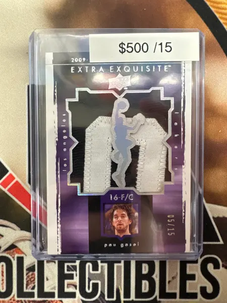2009-10 Upper Deck Exquisite Collection NBA Pao Gasol Extra Exquisite Relic /15